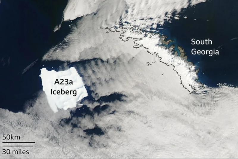 Айсберг розміром зо два Лондони сів на мілину біля британського острова Південна Джорджія